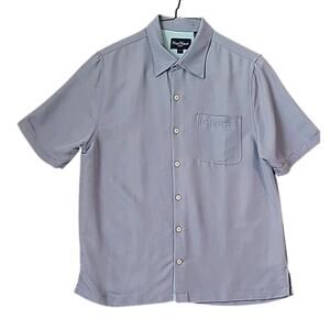 Nat Nast Men’s Button Up Shirt Medium Blue Short Sleeve Casual Resort Style